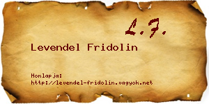 Levendel Fridolin névjegykártya